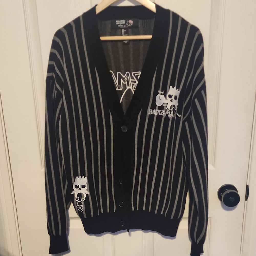 Forever 21 x Hello Kitty and Friends Badtz-Maru cardigan sweater